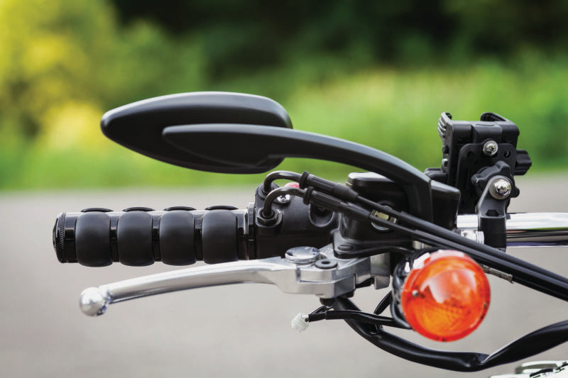 Kuryakyn Teardrop Mirrors Satin Black - Compact Custom Motorcycle Mirrors with Convex Glass