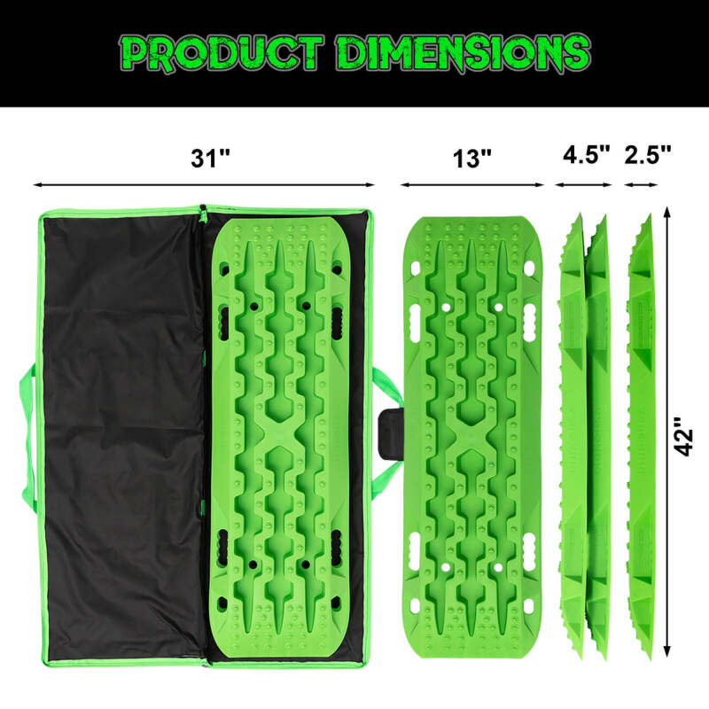 Rhino USA Recovery Traction Boards - Green (Pair) for Off-Road Vehicles and SUVs