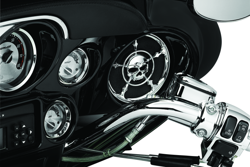 Kuryakyn Zombie Speaker Grills Chrome Part #3787 for Harley Davidson Touring Models