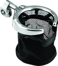 Kuryakyn Drink Holder with Mesh Basket for 1-1/4 Inch Handlebar Clamp - Chrome