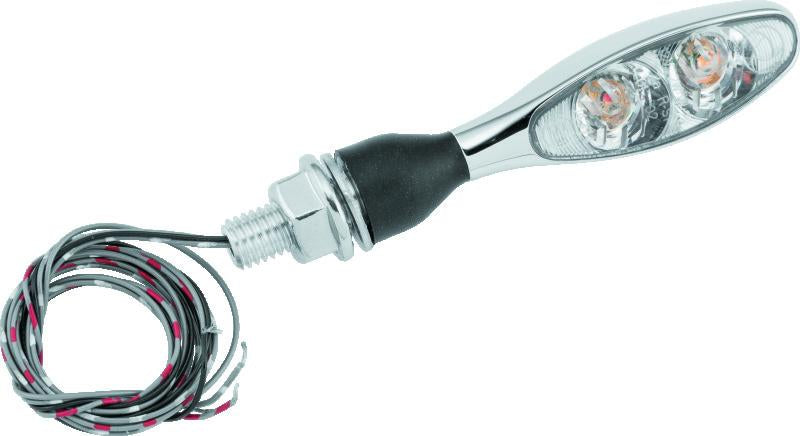Kuryakyn Micro 1000 Dual Function LED Motorcycle Light with Clear Lens and Red/Red/Amber Colors