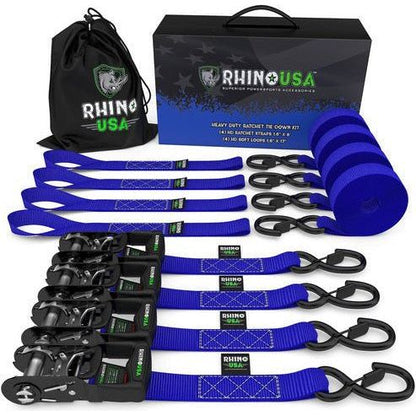 1.6" x 15' Heavy Duty Ratchet Tie-Down Set (4-Pack)