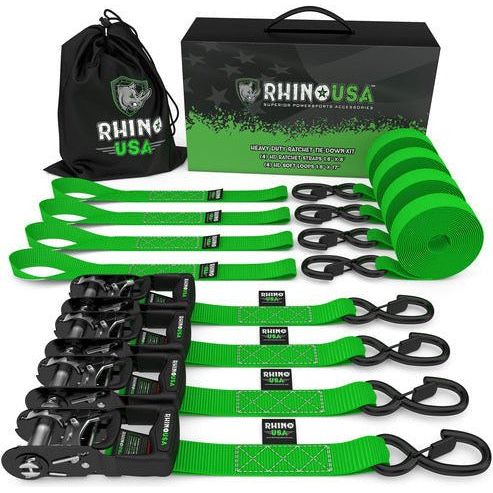 1.6" x 15' Heavy Duty Ratchet Tie-Down Set (4-Pack)