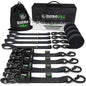 1.6" x 15' Heavy Duty Ratchet Tie-Down Set (4-Pack)