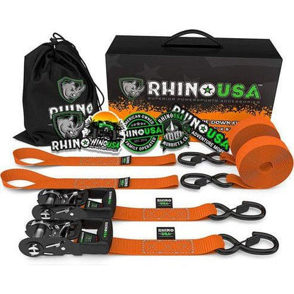 1.6" x 8' Heavy Duty Ratchet Tie-Down Set (2-Pack)