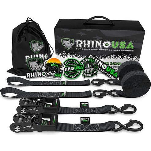 1.6" x 8' Heavy Duty Ratchet Tie-Down Set (2-Pack)