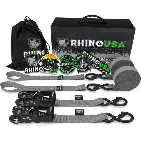 1.6" x 8' Heavy Duty Ratchet Tie-Down Set (2-Pack)