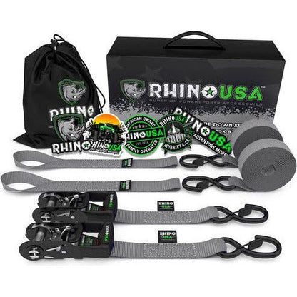 1.6" x 8' Heavy Duty Ratchet Tie-Down Set (2-Pack)