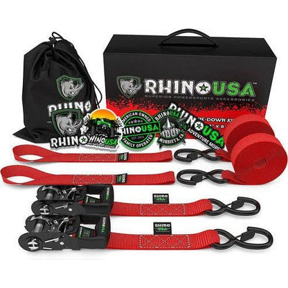 1.6" x 8' Heavy Duty Ratchet Tie-Down Set (2-Pack)