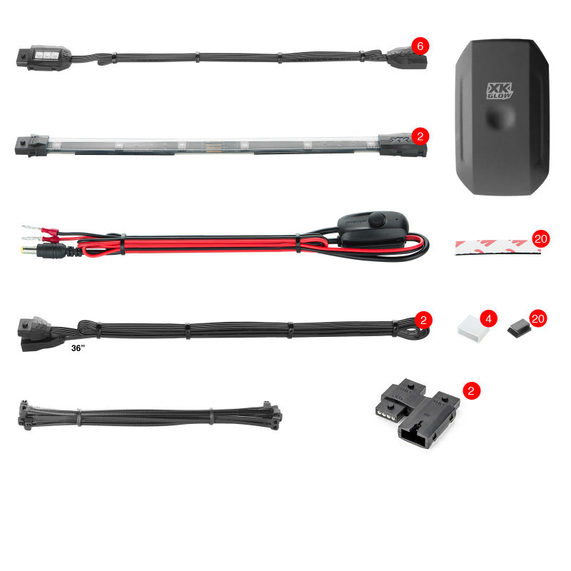 XKGLOW XKCHROME LED Accent Light Kit for Motorcycle and ATV with Smartphone App Control