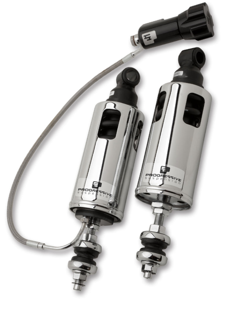 Progressive 00-17 Harley-Davidson Softail 422 Series Shocks with Remote Adjustable Preload - Chrome