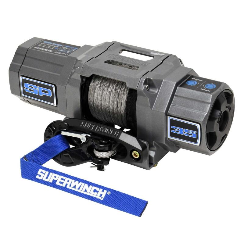 Superwinch SP 35SR 3500 lbs. 12V DC Synthetic Rope Winch with Hawse Fairlead