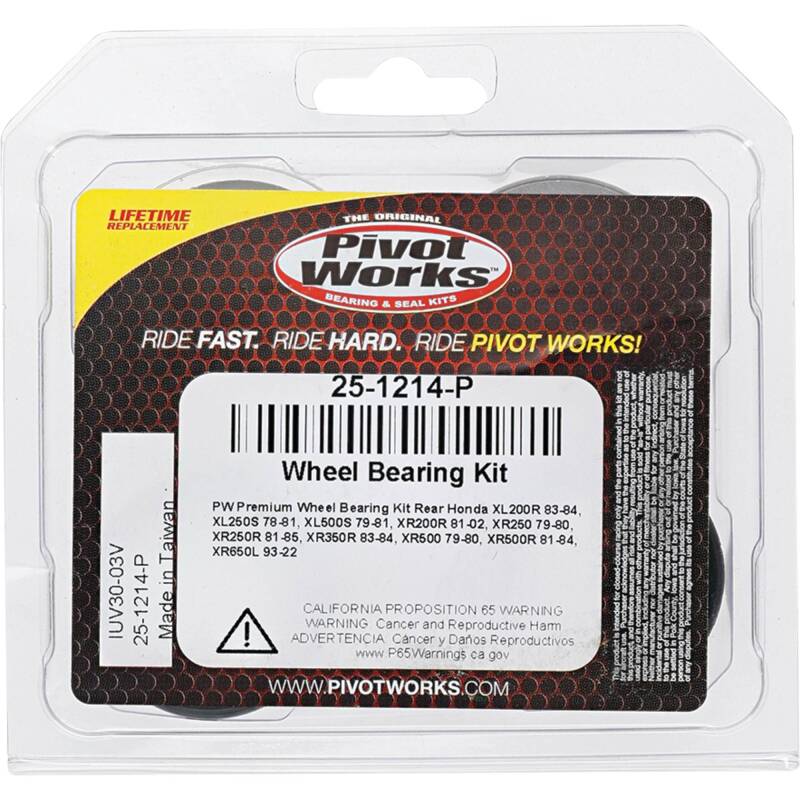 Pivot Works Premium Wheel Bearing Kit for Honda XL Series and XR Models