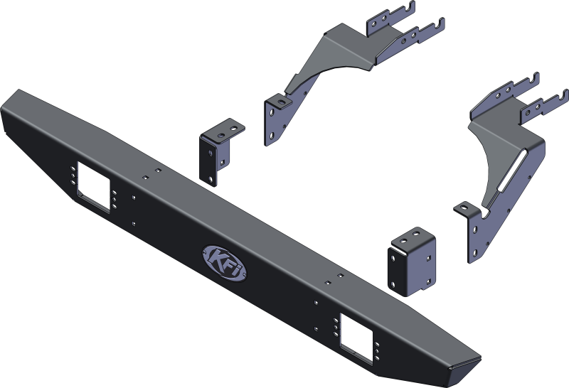 KFI Polaris General 1000/ XP/ XP 4 Bumper Rear Formed with Cut-Outs and Black Texture Finish