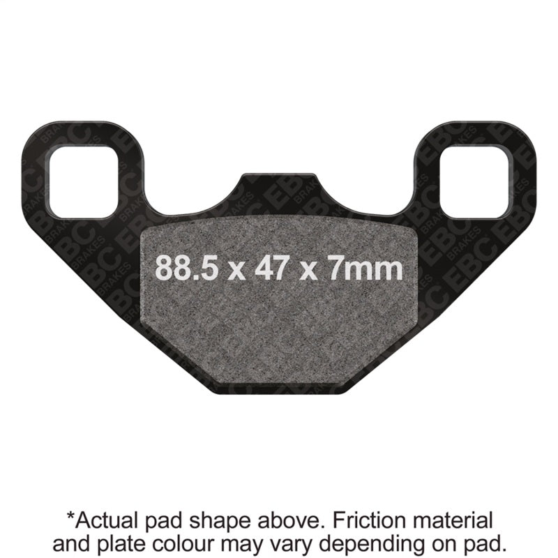EBC Powersports R Series Sintered Brake Pads for Polaris RZR 170 Rear Left - Heavy Duty ATV Grade