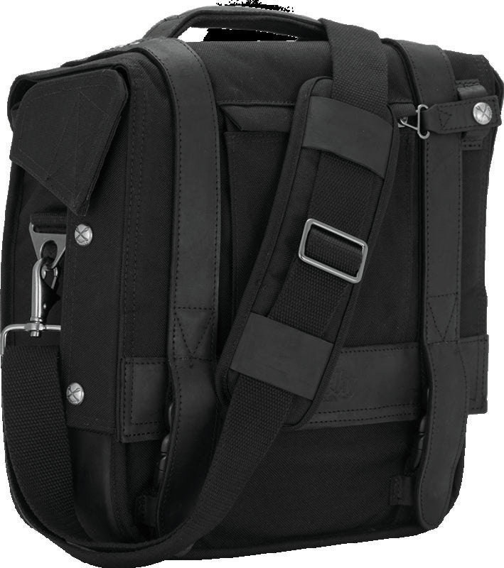 Burly Brand Voyager Saddlebag for Triumph Bonneville T120 and Honda Rebel 1100 – Black CORDURA® and Leather Paneling