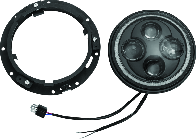 Kuryakyn Orbit Vision 7-Inch LED Headlight with White Halo Ring for Powersports Vehicles