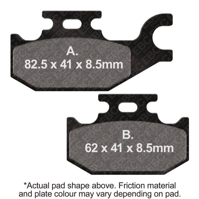 EBC Powersports FA413SV SV Series Front Left Brake Pads for Suzuki LT-A700X KingQuad 4x4 (2005-2007)