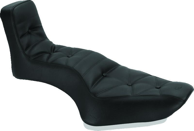 Mustang Motorcycle Touring Deluxe Extended Arm Wrap-Around Backrest for King Tour-Pak® - Black (Part #88403)