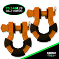 Rhino USA 8 Ton Super Shackle 2-Pack (Orange) - Heavy-Duty Off-Road Recovery Shackles