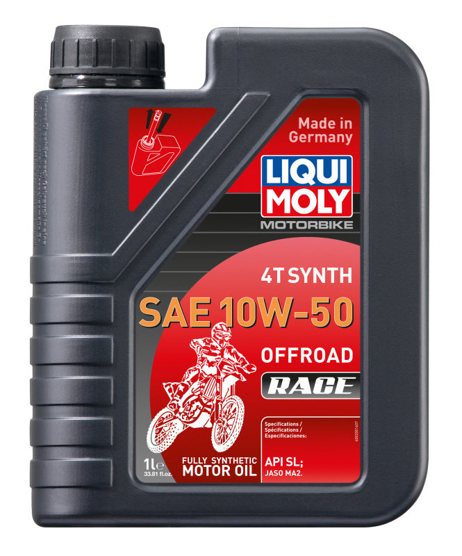 LIQUI MOLY 1L Motorbike 4T Synthetic SAE 10W50 Offroad Race Oil for Powersports Vehicles