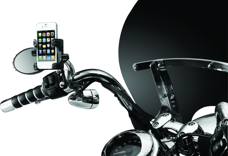 Kuryakyn Tech Connect Perch Mount Black Standard – Powersports Device Mount with Chrome Option