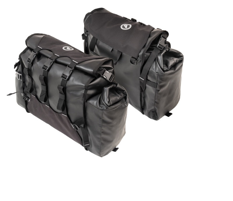 Giant Loop Round the World Panniers 90+L in Black – Durable Motorcycle Luggage for Long-Distance Touring