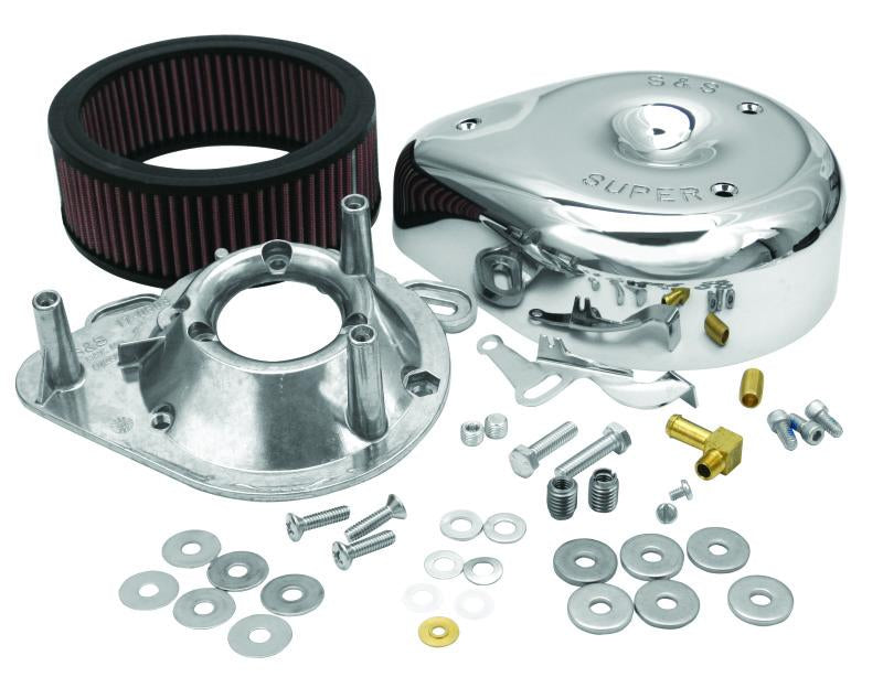 S&S Cycle Teardrop Chrome Air Cleaner Cover for S&S Super E & G Carbs on Harley-Davidson Big Twins and Sportster Models