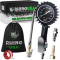 Rhino USA 100 PSI Analog Tire Inflator Gauge for Powersports Vehicles