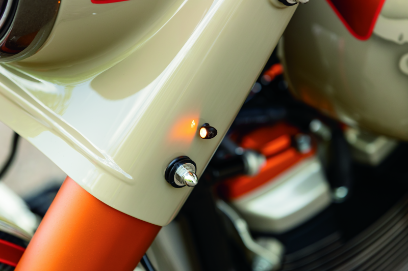 Kuryakyn Kellermann Atto Clear Lens Amber Lights in Satin Black – Compact, High-Visibility Motorcycle Lighting