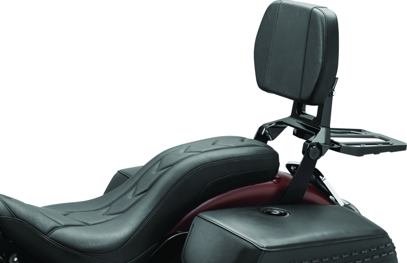 Kuryakyn Neo Driver & Passenger Backrest Black - Versatile Luggage Rack and Back Support System for Powersports Vehicles