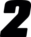 Hardline Dirt Digits 3-Pack 4-Inch High Gloss Number 2 - Black for Motocross and Powersports
