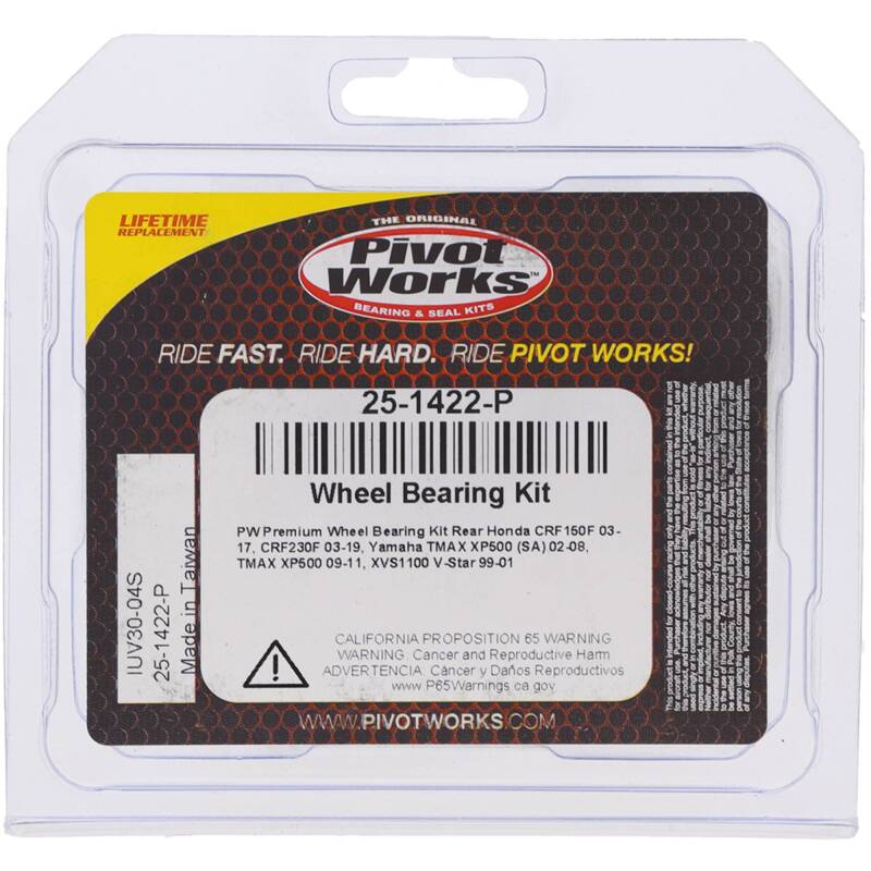 Pivot Works Premium Wheel Bearing Kit for Honda CRF150F and CRF230F (Part #25-1422-P)