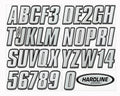 Hardline Boat Lettering Registration Kit 3 inches - 800 Silver/Black