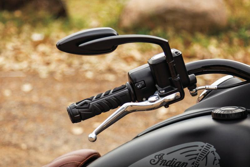 Kuryakyn Teardrop Mirrors Satin Black - Compact Custom Motorcycle Mirrors with Convex Glass