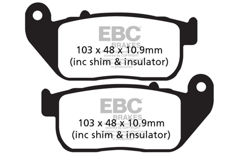 EBC Powersports FA381 Organic Brake Pads for Harley-Davidson Sportster XL Models