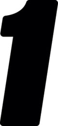 Hardline Dirt Digits 3-Pack - 4 Inch High Gloss Black Vinyl Numbers for Powersports