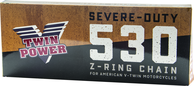 Twin Power Z Ring Chain 530X120 Gold for American V-Twins - Heavy-Duty Drive Chain Replacement