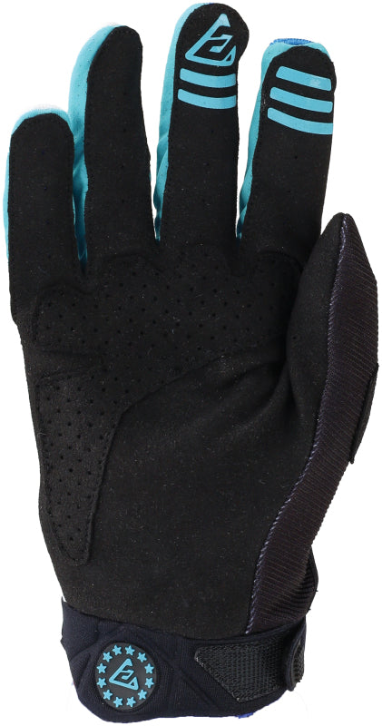 Answer Peak Flo Youth Gloves Black, Blue & White – Lightweight Race-Ready PowerSports Hand Protection
