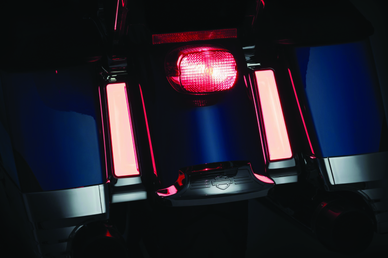 Kuryakyn Tracer LED Inserts for Saddlebag Supports Chrome – Compatible with Harley Davidson Touring Models