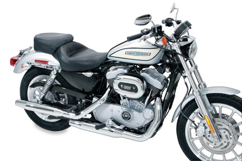 Mustang Motorcycle 04-21 Harley Sportster 4.5 Wide Touring Solo Seat with Driver Backrest - Black