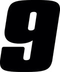Hardline Dirt Digits 3-Pack 4-inch High Gloss Black Numbers - Part DD43B-9 for Powersports Racing