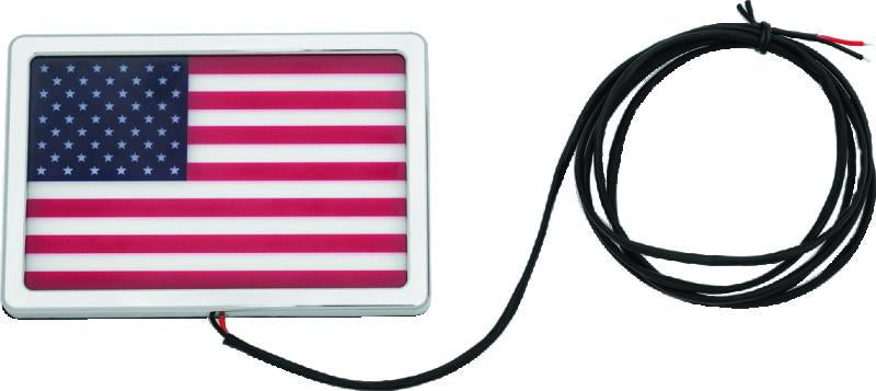 Kuryakyn Freedom Flag LED 4x6 Inch Chrome - Patriotism for Powersports Vehicles
