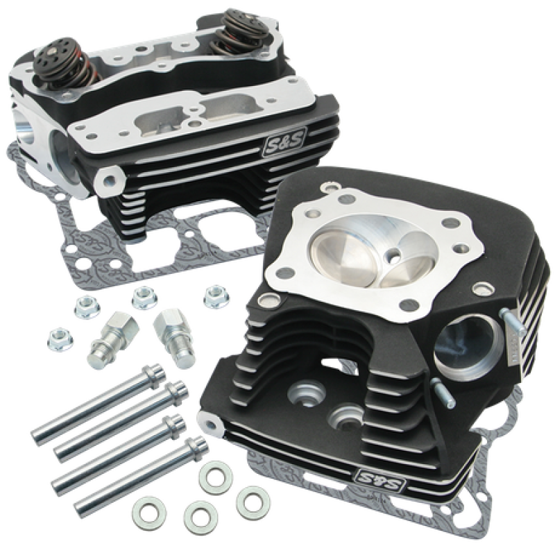 S&S Cycle 08-16 Touring Super Stock 89cc Cylinder Head Kit – Wrinkle Black for Harley Davidson