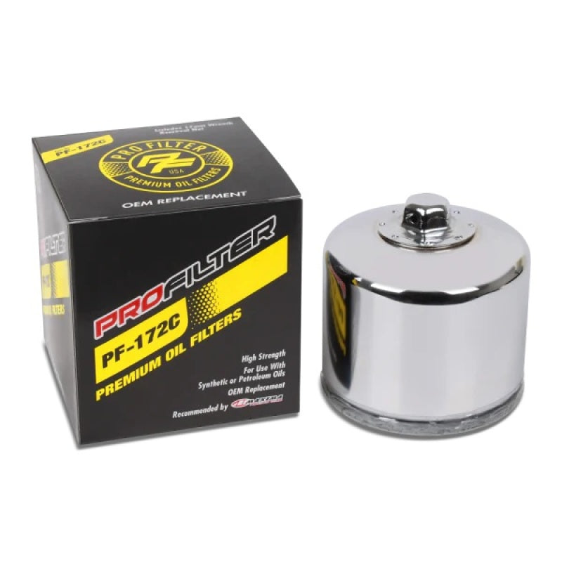 ProFilter Harley Spin-On Chrome Performance Oil Filter Part #PF-172C