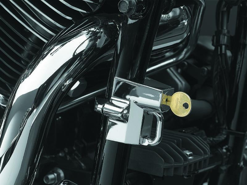 Kuryakyn Universal Helmet Lock 1-1/4 inch to 1-1/2 inch Mount Chrome - Powersports Security Solution