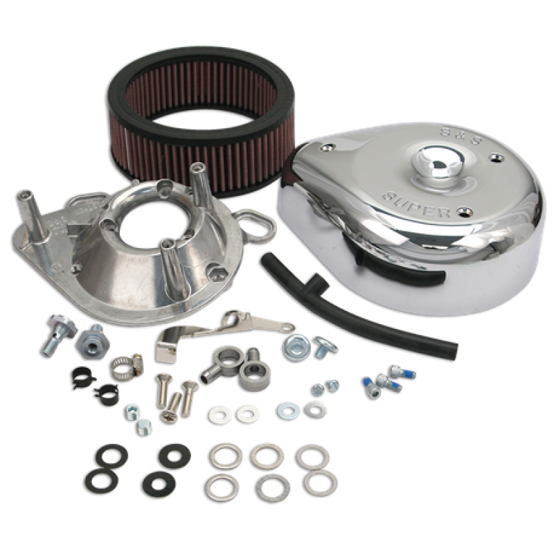 S&S Cycle 17-0403 Teardrop Air Cleaner Kit for Harley Davidson Big Twins with Super E & G Carburetors