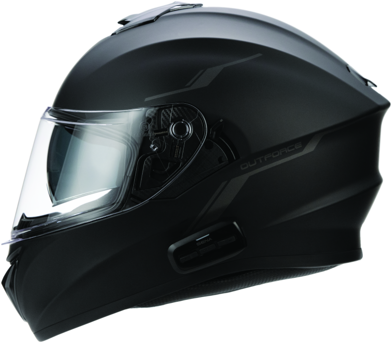 Sena Technologies Outforce Full Face Bluetooth Helmet in Matte Black – Small