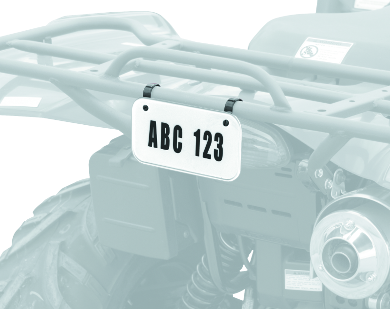QuadBoss ATV License Plate Kit - White with Number and Letter Sets