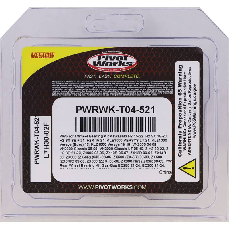 Pivot Works Rear Wheel Bearing Kit for 2009-2010 KTM SX 450 ATV - Part PWRWK-T04-521